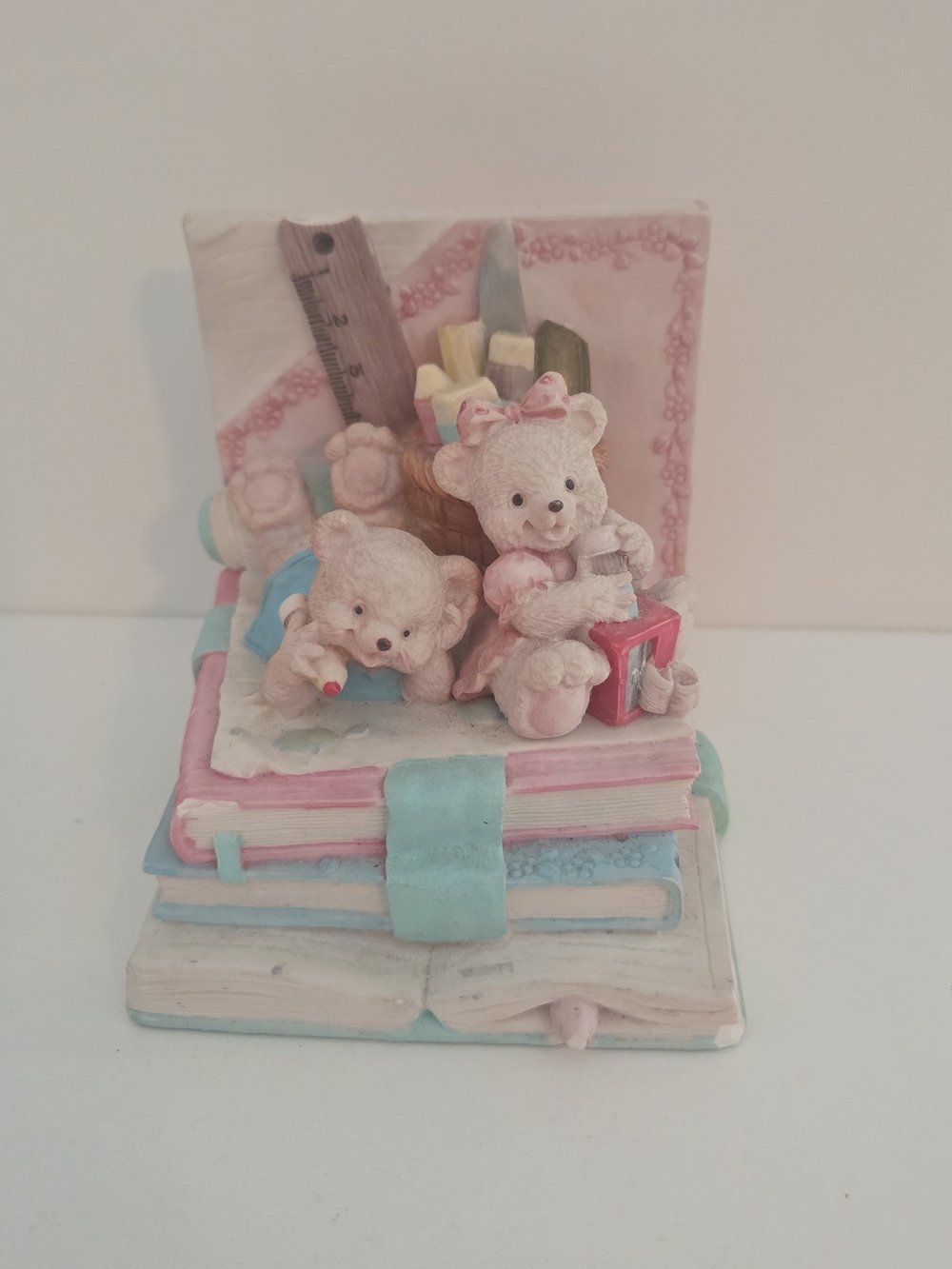 Single Piece Cute Pink & Blue Teddy Bookend